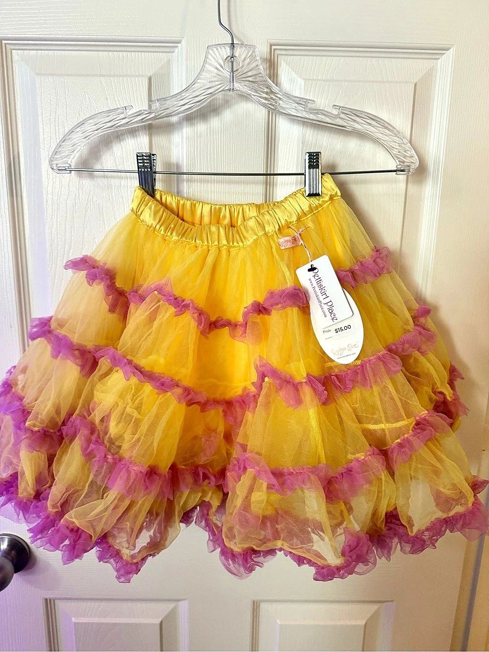 Girls Yellow & Pink Tulle Skirt Size 2